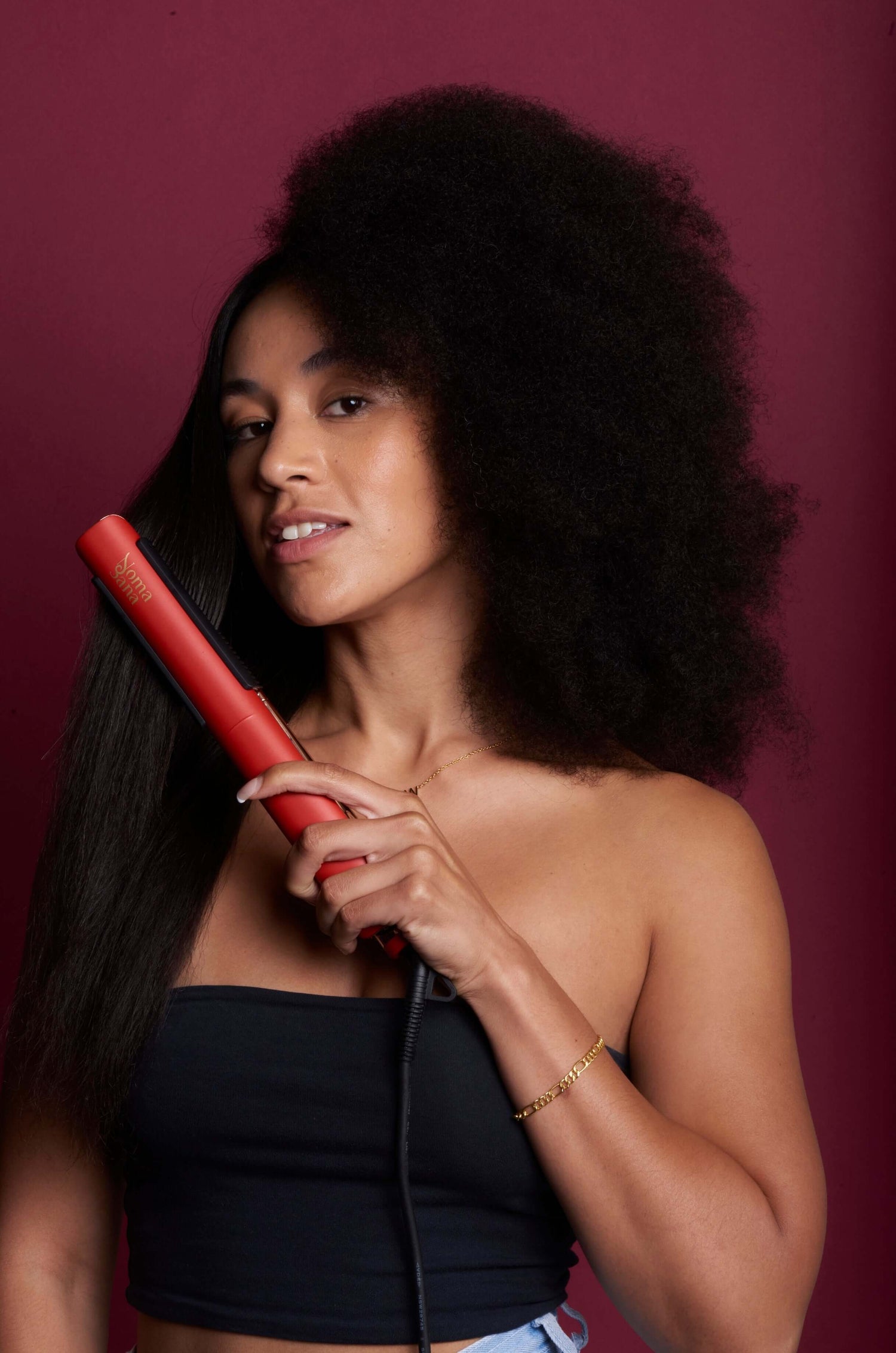 Model with Silk Tress Hair Straightener